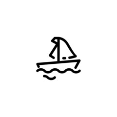 Boat Monoline Icon Logo for Graphic Design