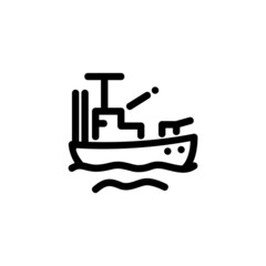 Battle Ship Monoline Icon Logo for Graphic Design