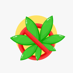 Marijuana stop sign icon