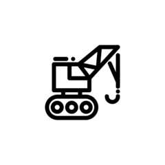 Fototapeta premium Crane Monoline Icon Logo for Graphic Design