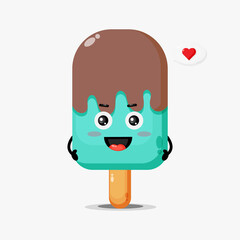 Cute happy ice cream character