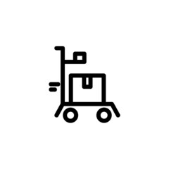 Supply Cart Monoline Icon Logo for Graphic Design
