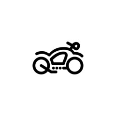 Fototapeta premium Classic Motorbike Monoline Icon Logo for Graphic Design
