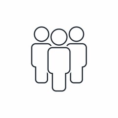 A group of people. Vector linear icon isolated on white background.