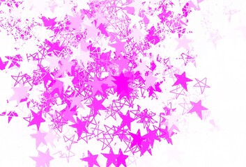 Light Pink vector template with sky stars.