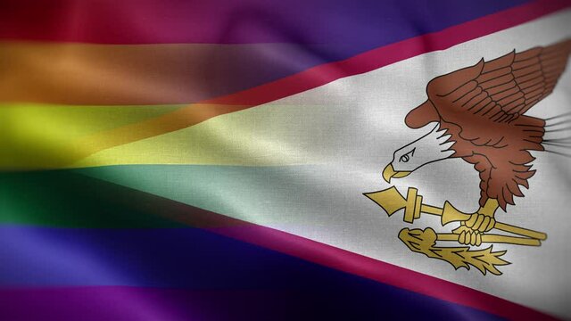 LGBT American Samoa Flag Loop Background 4K