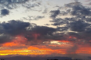 Fire on the sky, after the sunset.