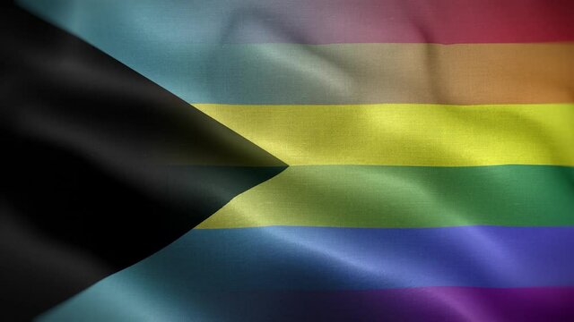 LGBT Bahamas Flag Loop Background 4K
