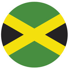 Colored Jamaica flag. Vector illustration of circle Jamaica flag
