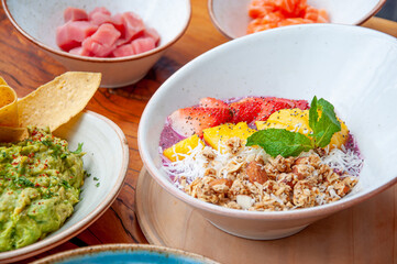 bowl with fruits and granola