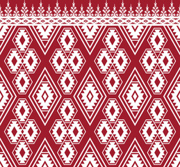 Ethnic fabric texture pattern Abstract Geometric Vector oriental illustration retro embroidery repeating 