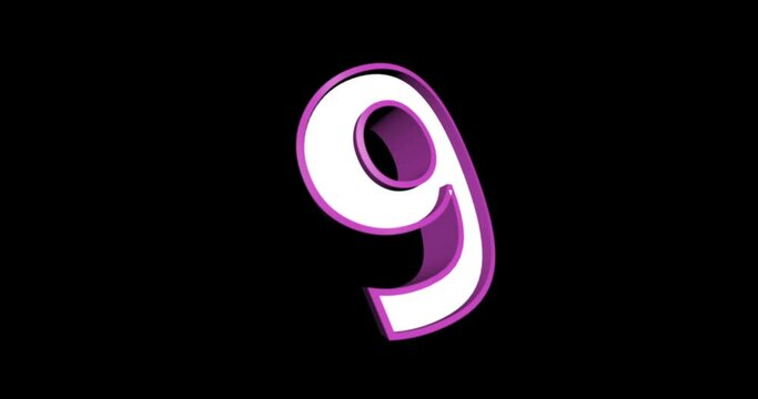 Countdown Clock from 10 to 0 - 3d animation effect