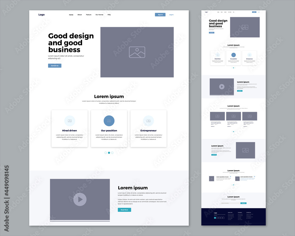 Wall mural landing page and website design. ui ux web page design