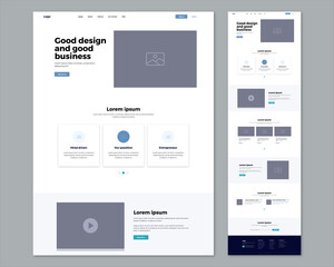 Landing page and Website design. UI UX web page design