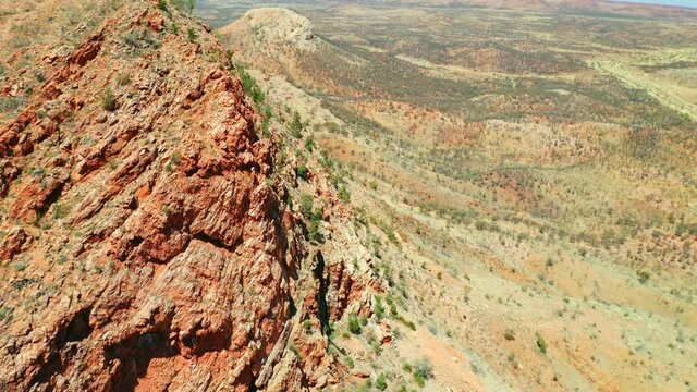 Rugged Canyon Of The Simpsons Gap In The Northern Territory Of Australia. aerial