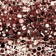 Seamless pattern of marbled orbs that gives a dreamy fantasy mysterious feel. High quality illustration. Detailed ornate packed circle textile print. Spectacular bizarre space planet wallpaper design.