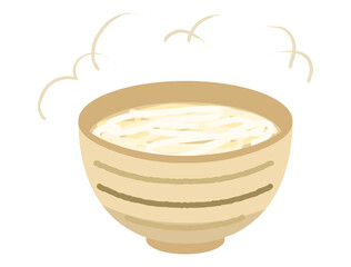 具のないうどんのイラスト　素うどん