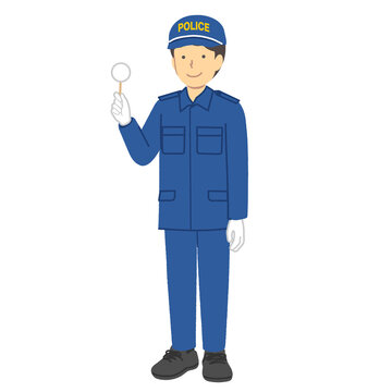 警察官の男性　：　特殊服　：　鑑識活動