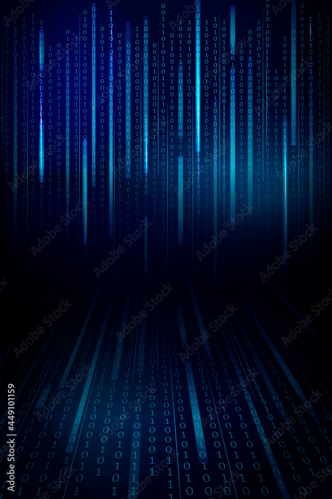 Sticker Stream of binary code design vector