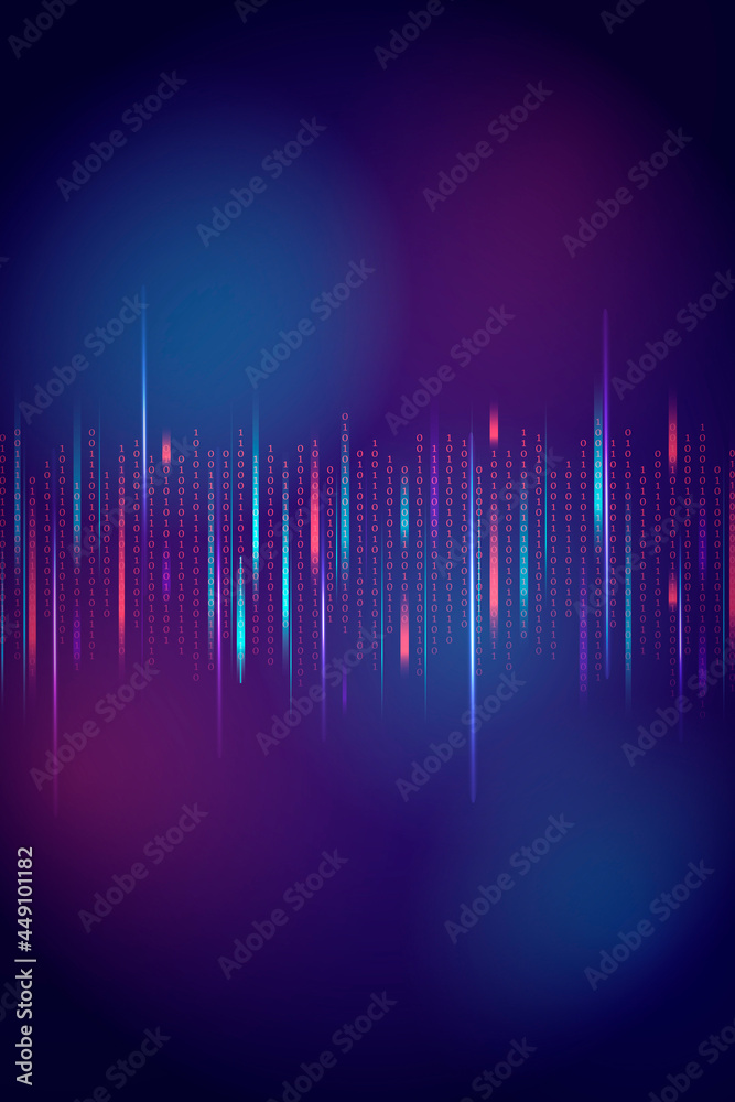 Wall mural stream of binary code design vector