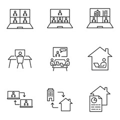 work at home icon set. work at home pack symbol vector elements for infographic web