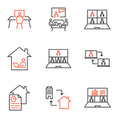 work at home icon set. work at home pack symbol vector elements for infographic web