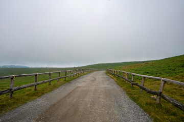 Fototapeta premium 長野県松本市、上田市、小県郡長和町にある美ヶ原を登山する風景 Scenery of climbing Utsukushi-ga-hara in Matsumoto City, Ueda City, and Nagawa Town, Chiisagata-gun, Nagano Prefecture.