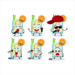 A Cute Cartoon design concept of caipirinha singing a famous song. Vector illustration