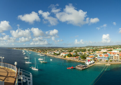 View of sailboats in the port of  Kralendijk, Bonaire
