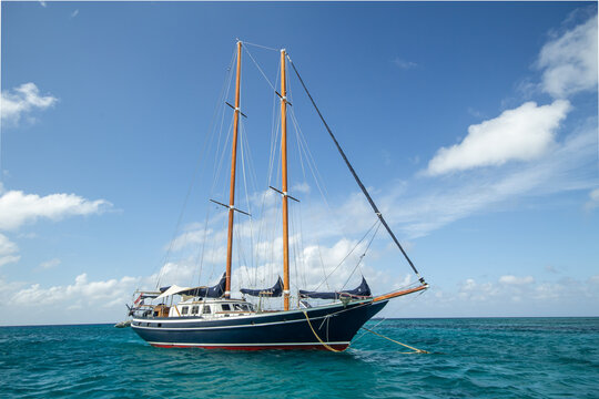 Sailboat yacht on the ocean in Grand Caymen