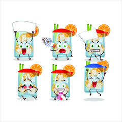 Mascot design style of caipirinha character as an attractive supporter. Vector illustration