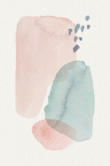 Pink and blue watercolor patterned background template vector