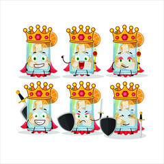 A Charismatic King caipirinha cartoon character wearing a gold crown. Vector illustration