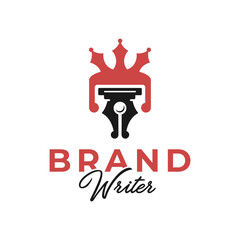 writer king illustration logo design