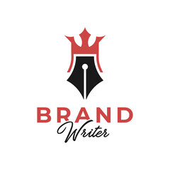 writer king illustration logo design
