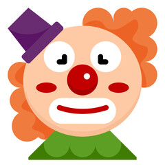 Obraz na płótnie Canvas clown face flat icon