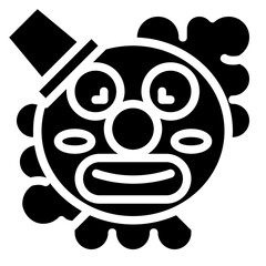 clown face glyph icon