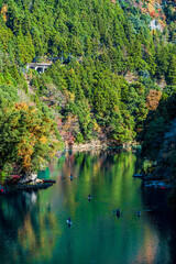 Obraz premium 【東京都 奥多摩】白丸湖のレジャー風景