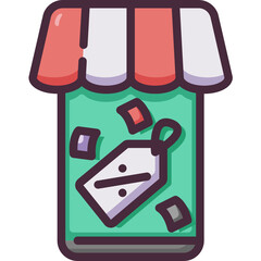 online shop line icon