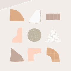 Colorful torn paper note collection social ads template vector