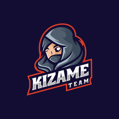 Vector Logo Illustration Girl E Sport and Sport Style.