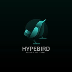 Vector Logo Illustration Bird Gradient Colorful Style.