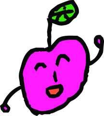 子供が描いたかわいいりんご