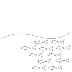 Fishs swimming on sea vector illustration