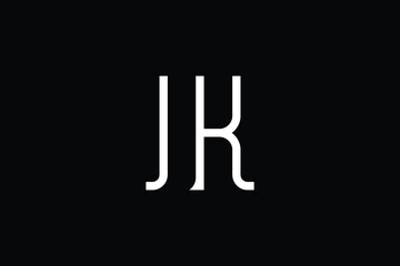 JK logo letter design on luxury background. KJ logo monogram initials letter concept. JK icon logo design. KJ elegant and Professional letter icon design on black background. J K KJ JK