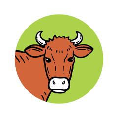 Farm animal. Cow sketch. Hand drawn. Vintage style. Vector illustration