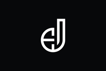 EJ logo letter design on luxury background. JE logo monogram initials letter concept. EJ icon logo design. JE elegant and Professional letter icon design on black background. E J JE EJ
