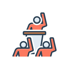 Color illustration icon for demand 