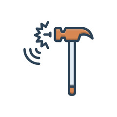 Color illustration icon for noise 