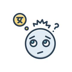 Color illustration icon for mean 